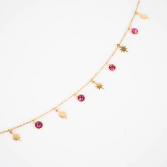 Akash ruby necklace in...