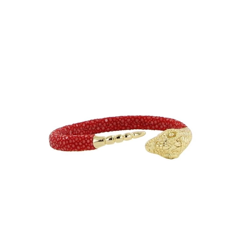 Bracelet jonc Saphira sexy serpent rouge - Barong Barong