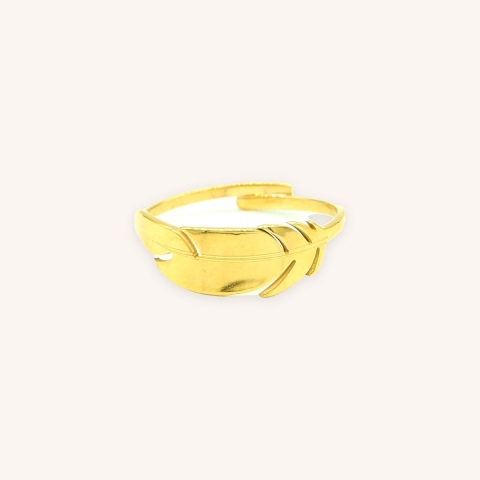 Feather gold ring - Zag Bijoux
