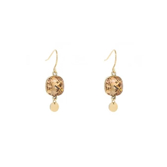Square bis topaze gold earrings - Bohm Paris