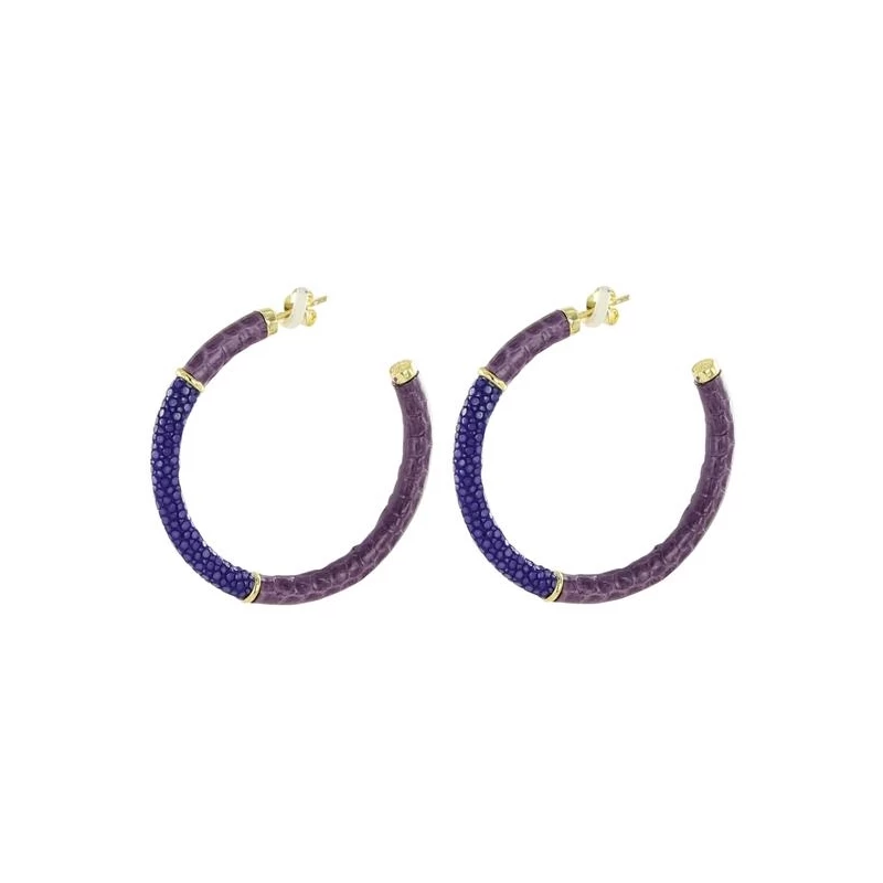 Boucles d'oreilles Saphira full moon violettes gm - Barong Barong