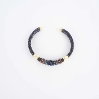 Kartika black gems bangle bracelet - Barong Barong