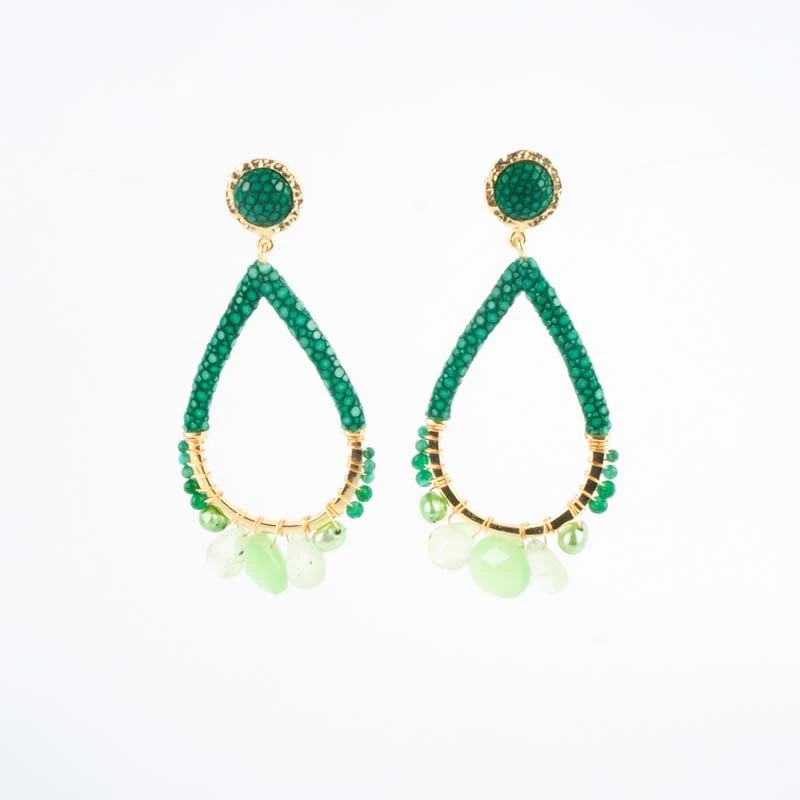 Nastran saphira green gm earrings - Barong Barong