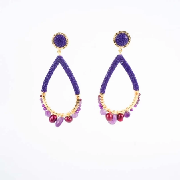 Nastran earrings purple...