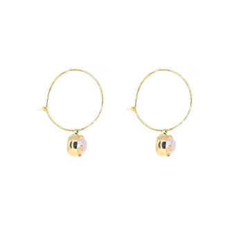 Mini round yellow gold hoop earrings - Bohm Paris