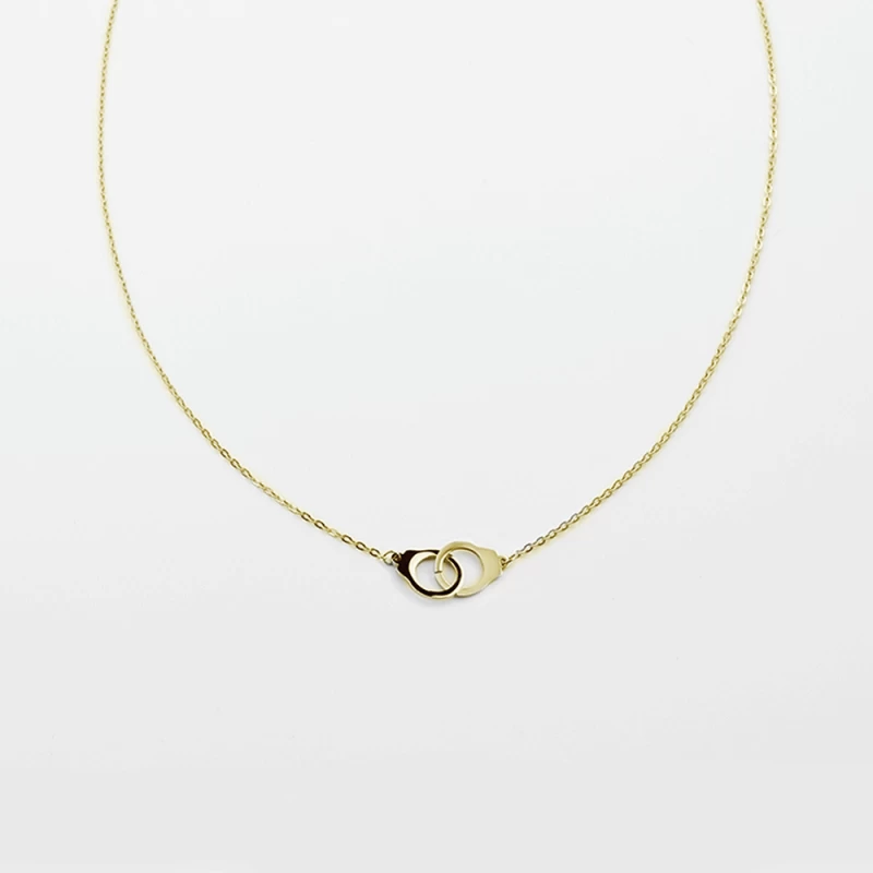 Gold Cuff necklace in stainless steel - Zag bijoux