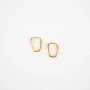 Square gold-plated hoop earrings - By164 Paris