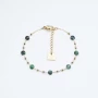 Malachite stone bead bracelet in gold steel - Zag Bijoux
