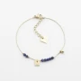 Bracelet stone lapis lazuli en acier or jaune - Zag Bijoux