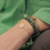 Bracelet multi-rangs malachite en acier - Zag Bijoux