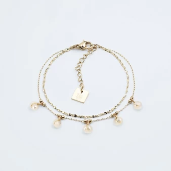 White pearls gold bracelet - Zag Bijoux