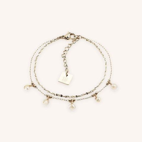 White pearls gold bracelet - Zag Bijoux