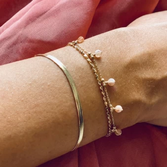 White pearls gold bracelet - Zag Bijoux