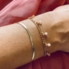 Bracelet perle blanche en acier jaune - Zag Bijoux