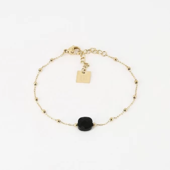 Anty black steel gold bracelet - Zag Bijoux