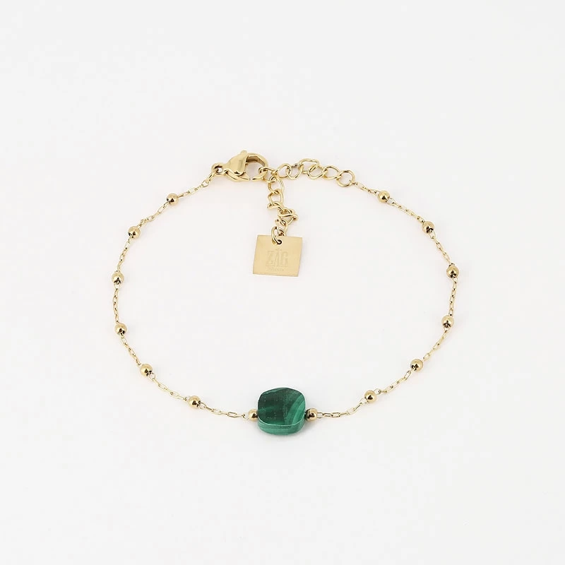 Anty green steel gold bracelet - Zag Bijoux