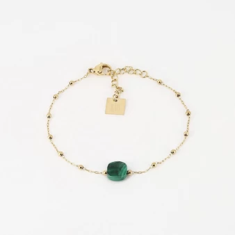 Anty green steel gold bracelet - Zag Bijoux