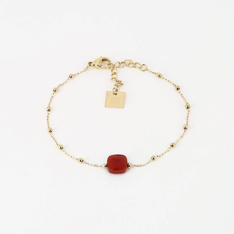 Bracelet Anty rouge acier or - Zag Bijoux