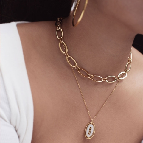 Collier Vogue en acier or jaune - Zag Bijoux