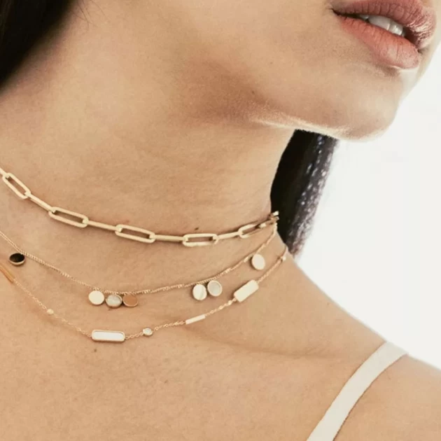 Collier pastilles nacrées en acier - Zag Bijoux