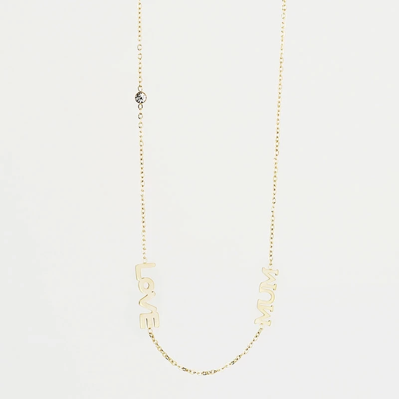 Gold steel love mum necklace - Zag Bijoux