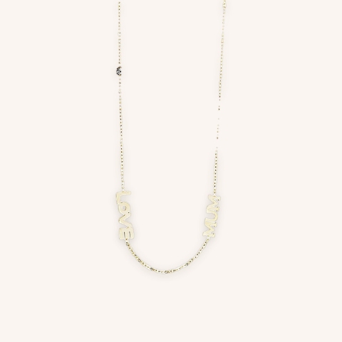 Gold steel love mum necklace - Zag Bijoux