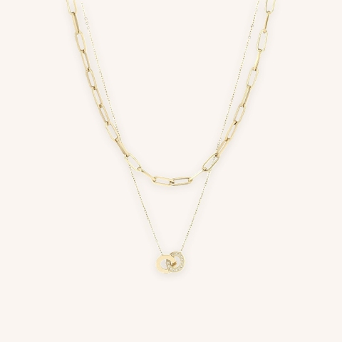 Collier Claudia en acier or jaune - Zag Bijoux