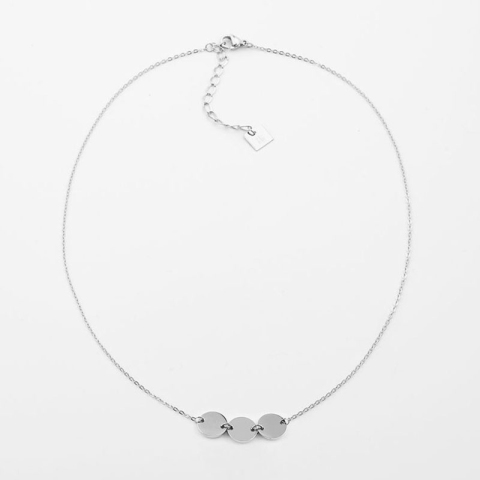 Collier 3 pastilles en acier - Zag Bijoux