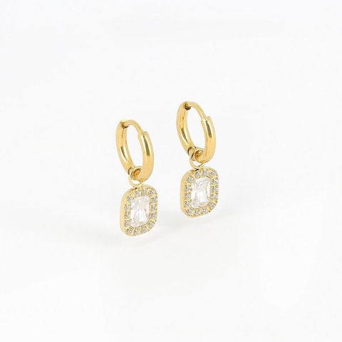 Boucles d’oreilles Nikki acier doré - Zag bijoux