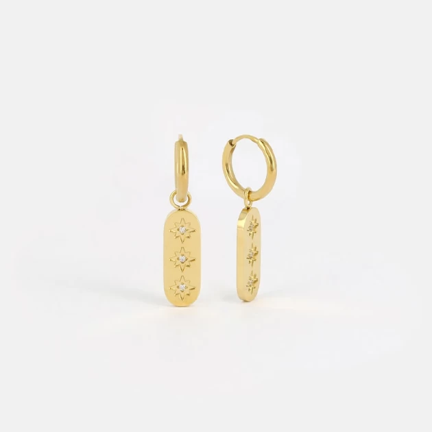 Alena gold hoop earrings -...