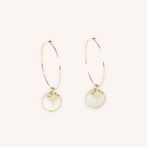 Boucles d'oreilles créoles polar en acier jaune - Zag Bijoux