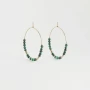 Stone malachite hoop earrings- Zag Bijoux
