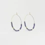 Stone lapis lazuli hoop earrings- Zag Bijoux