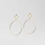 Mother-of-pearl circle earrings in gold steel - Zag Bijoux