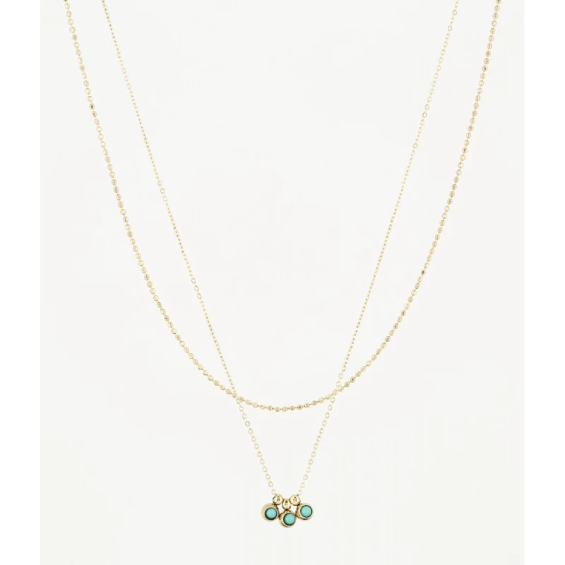 Alta malachite gold necklace in stainless steel - Zag bijoux