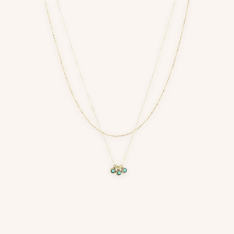 Collier doré Alta malachite en acier inoxydable - Zag bijoux