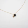 Stone polar necklace in gold steel and onyx - Zag Bijoux