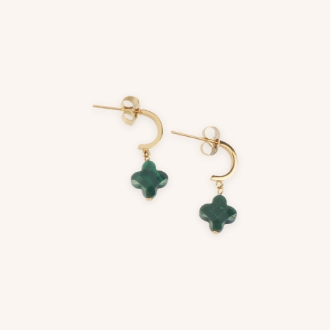 Boucles d’oreilles Velasquez vertes dorées - Zag Bijoux
