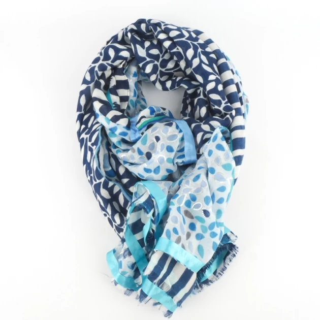 Patterned scarf XXL Blue...