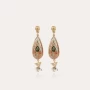 Gold cabochon drop-set earrings - Gas bijoux