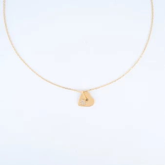 Zircon heart necklace in gold steel - Zag bijoux