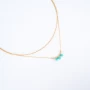 Maddy gold necklace with turquoise stone - Zag bijoux