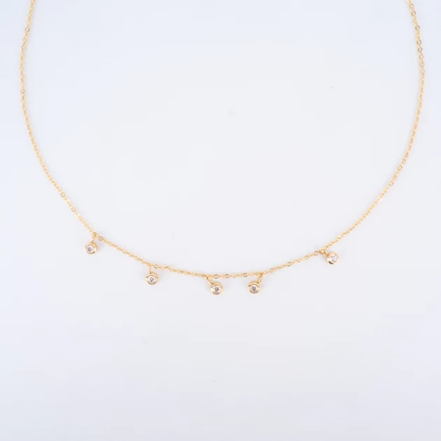 Collier Ava en acier inoxydable doré - Zag bijoux