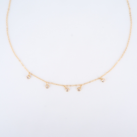 Collier Ava en acier inoxydable doré - Zag bijoux