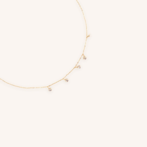 Collier Ava en acier inoxydable doré - Zag bijoux