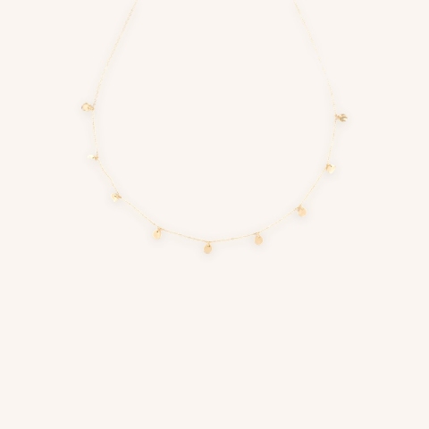 Collier pastilles en acier inoxydable doré - Zag bijoux