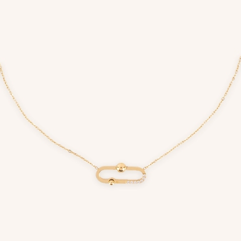 Collier Ellie en acier doré - Zag bijoux