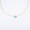 Anty turquoise steel gold necklace - Zag Bijoux