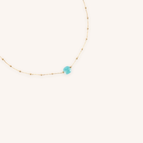Anty turquoise steel gold necklace - Zag Bijoux