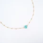 Anty turquoise steel gold necklace - Zag Bijoux